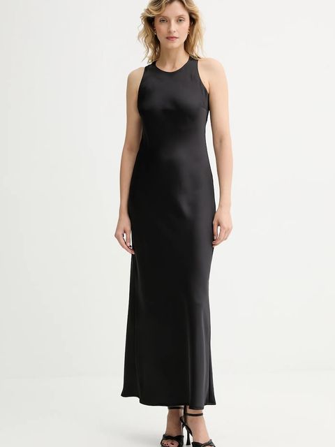 Answear.LAB sukienka kolor czarny maxi rozkloszowana