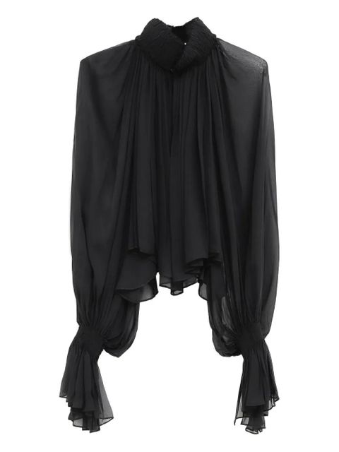 KHAITE Durer ruffled high-neck top - Black - zdjęcie produktu nr 1
