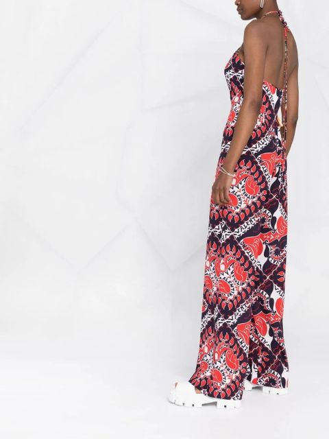 Valentino Garavani Archive Manifesto Bandana print silk jumpsuit - Blue