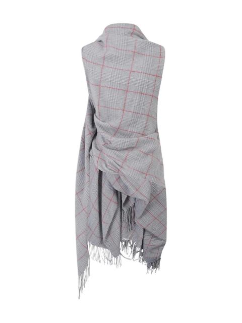 Jean Paul Gaultier fringed check scarf - Grey - zdjęcie produktu nr 2