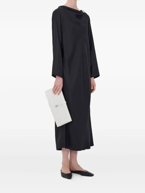 LouLou de Saison Zoya draped midi dress - Black