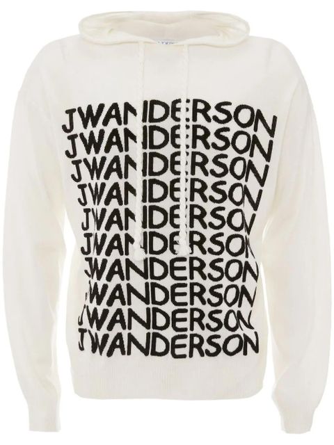 JW Anderson logo-print merino hoodie - White - zdjęcie produktu nr 1