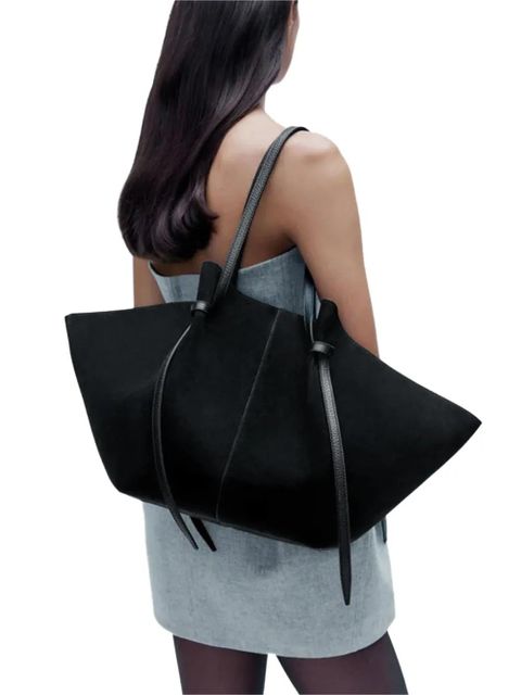 Yuzefi large Mochi suede shoulder bag - Black - zdjęcie produktu nr 2