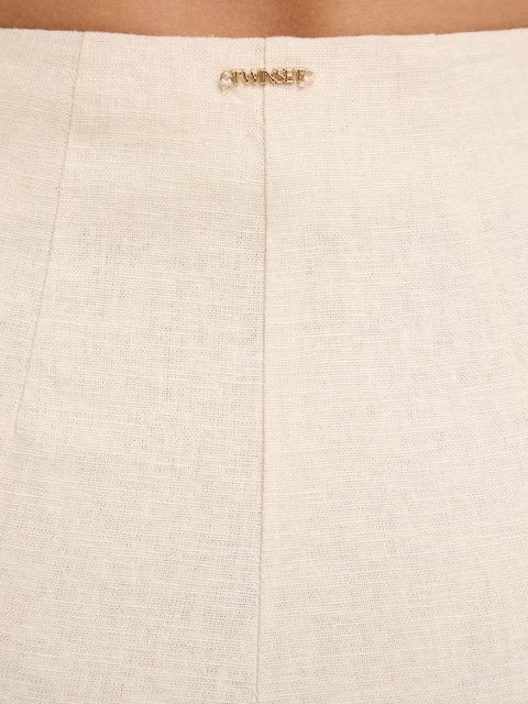 Twinset spodnie z dodatkiem lnu