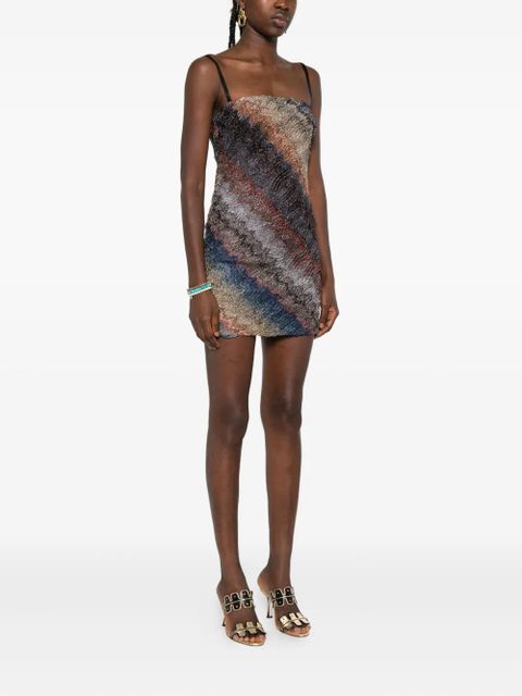 Missoni zigzag strapless mini dress - Brown