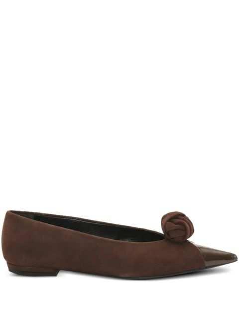 ROTATE BIRGER CHRISTENSEN knot-appliqué ballet flats - Brown - zdjęcie produktu nr 1