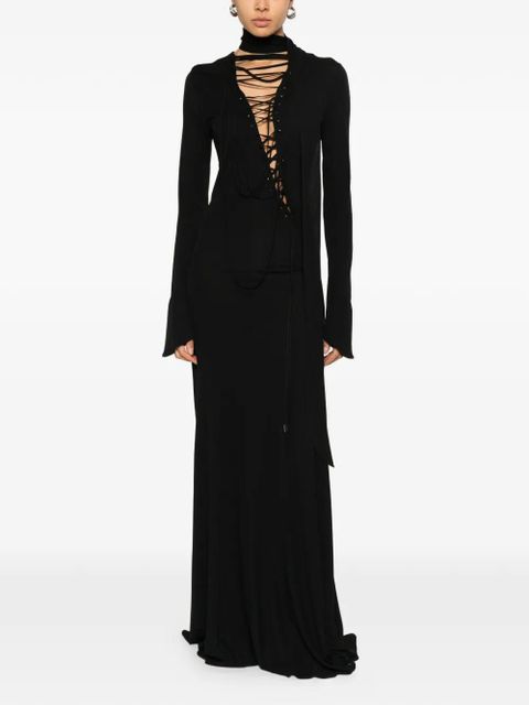 The Attico tie-detail maxi dress - Black - zdjęcie produktu nr 2