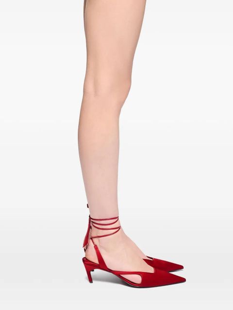 The Attico lace-up slingback pumps - Red