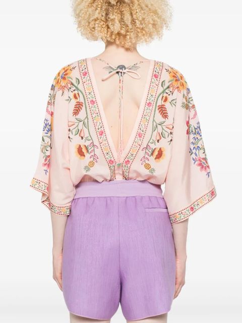 FARM Rio embroidered bodysuit - Pink