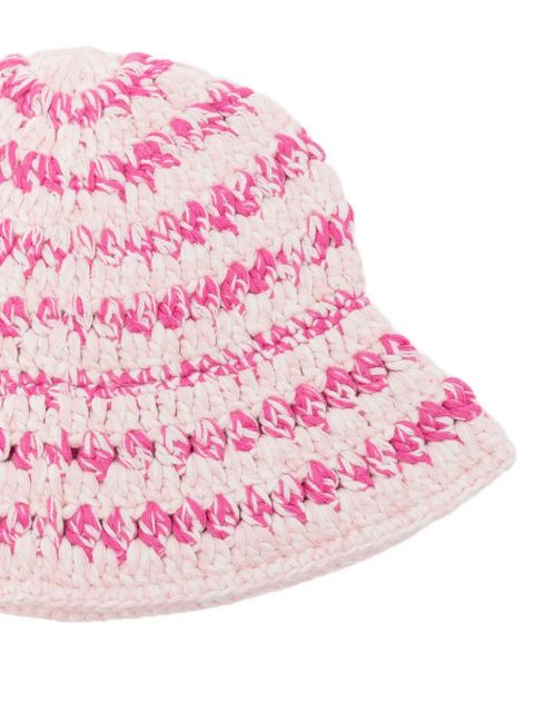 GANNI crochet-knit bucket hat - Pink - zdjęcie produktu nr 2