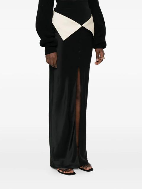 Nanushka folded waistline maxi skirt - Black