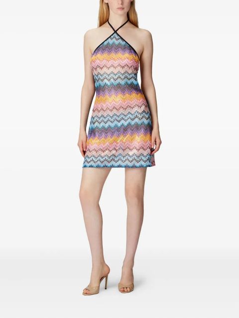 Missoni zigzag-pattern mini dress - Blue