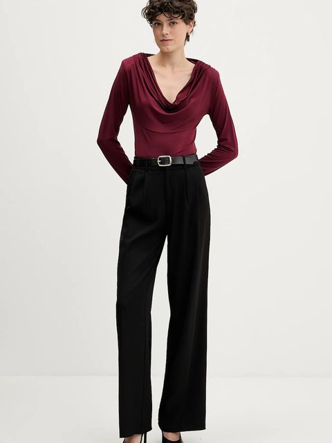 Pedro del Hierro bluzka damska kolor bordowy gładka 8622505