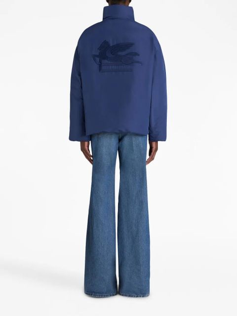 ETRO Pegaso-motif quilted jacket - Blue
