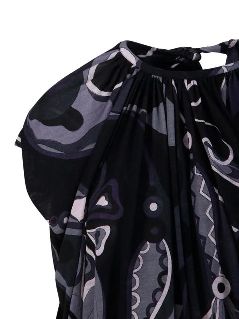 PUCCI tie-fastening printed top - Black