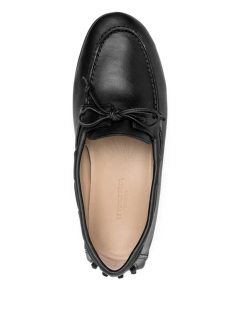 Le Monde Beryl leather boat shoes - Black