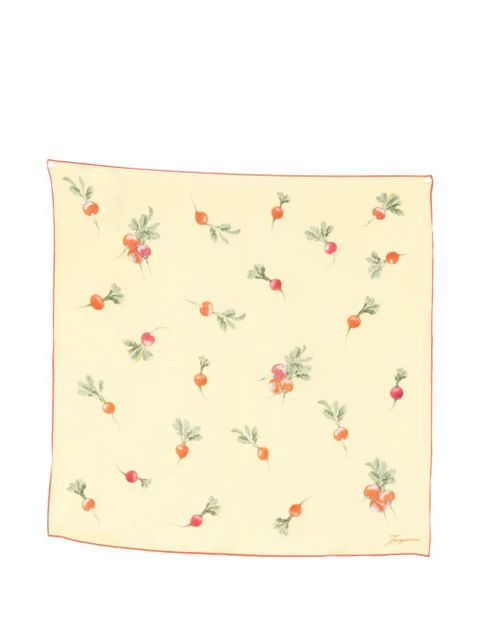 Jacquemus radish-print silk square scarf - Yellow - zdjęcie produktu nr 1