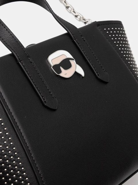 Karl Lagerfeld torebka skórzana kolor czarny 246W3030