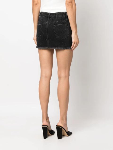Blumarine rhinestone-embellished denim skirt - Black - zdjęcie produktu nr 2