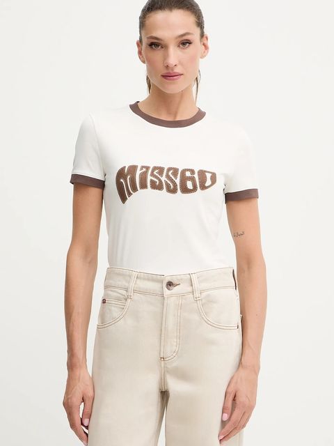 Miss Sixty t-shirt damski kolor beżowy 6S3SJ51500 - zdjęcie produktu nr 1