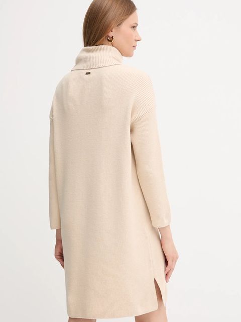 Barbour sukienka kolor beżowy mini oversize LDR0559