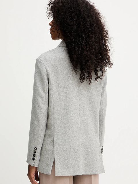 Liviana Conti marynarka z kaszmirem kolor szary jednorzędowa melanżowa F5WN46
