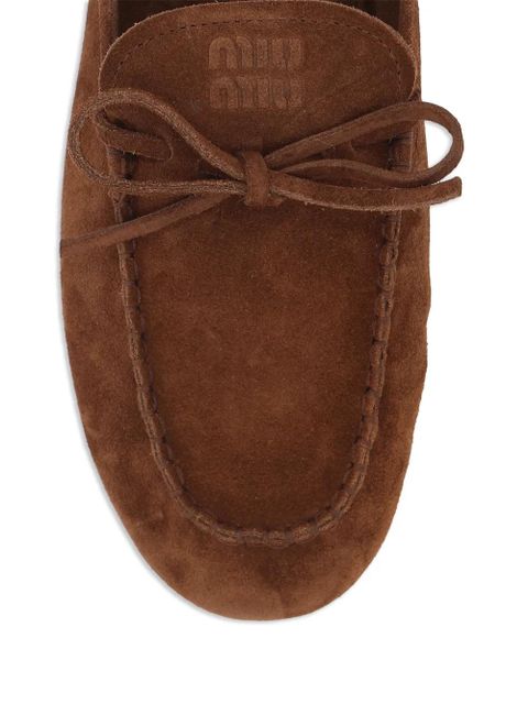 Miu Miu logo bow-detail sandals - Brown