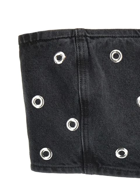 ROTATE BIRGER CHRISTENSEN studded denim top - Black