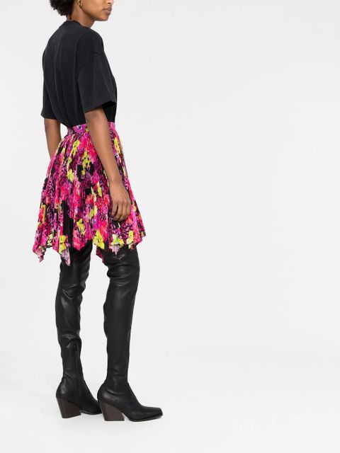 Versace logo-print pleated asymmetric skirt - Pink - zdjęcie produktu nr 2