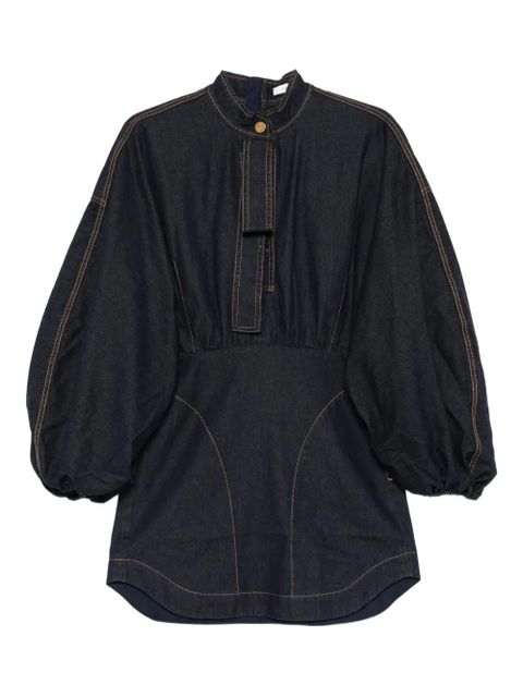 ZIMMERMANN bishop-sleeve denim mini dress - Blue - zdjęcie produktu nr 1