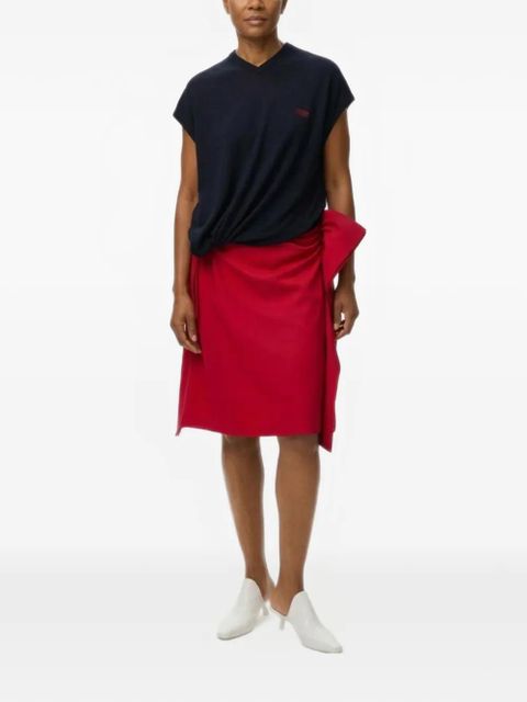 LOEWE draped-detail midi skirt - Red - zdjęcie produktu nr 2