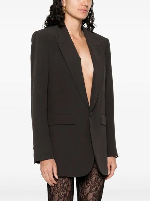 Saint Laurent silk single-breasted blazer - Green