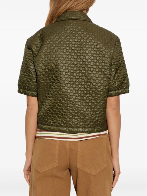 Moncler flower quilted short-sleeve top - Green