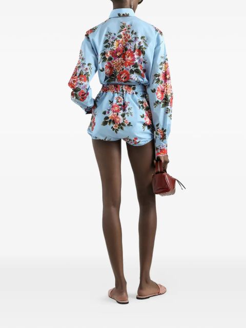 Dolce & Gabbana floral-pattern drawstring shorts - Blue