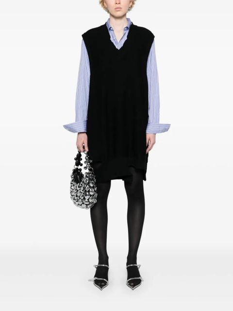 MM6 Maison Margiela sleeveless knitted minidress - Black