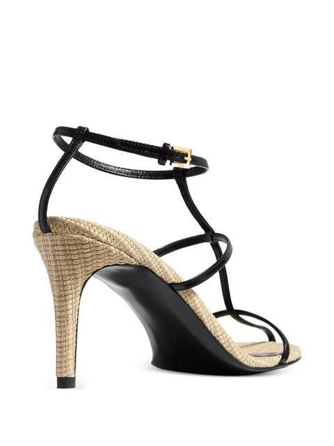 KHAITE 75mm Cage strappy heeled sandals - Black