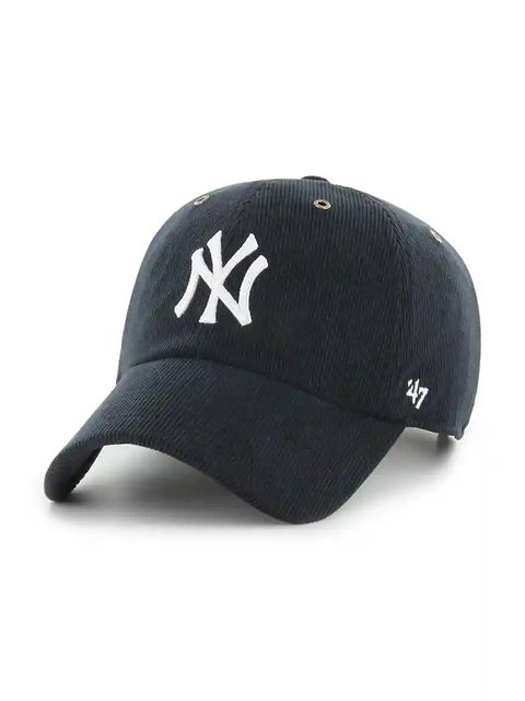47 brand czapka z daszkiem sztruksowa MLB New York Yankees kolor czarny B-TCDCU17IWS-BK - zdjęcie produktu nr 1