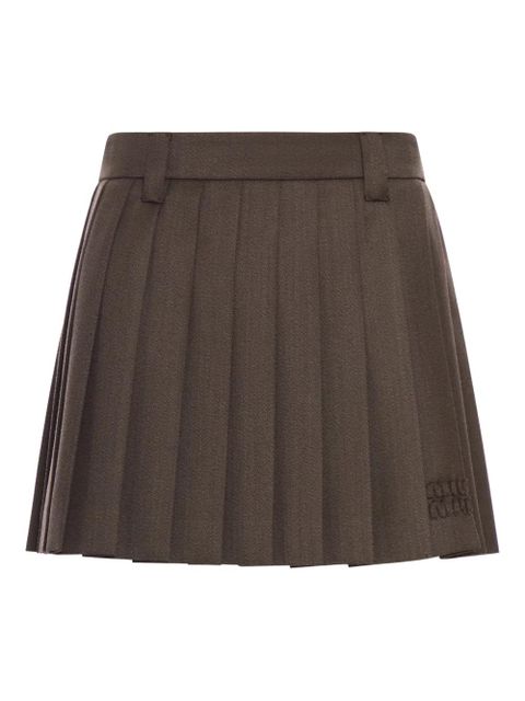 Miu Miu pleated brown skirt - zdjęcie produktu nr 1