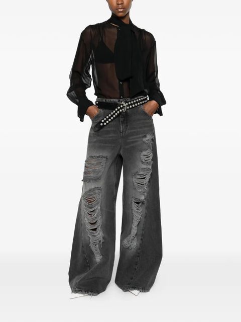 Blumarine tie-neck blouse - Black - zdjęcie produktu nr 2