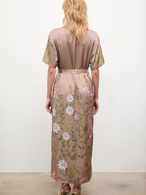 Answear.LAB sukienka kolor brązowy maxi prosta