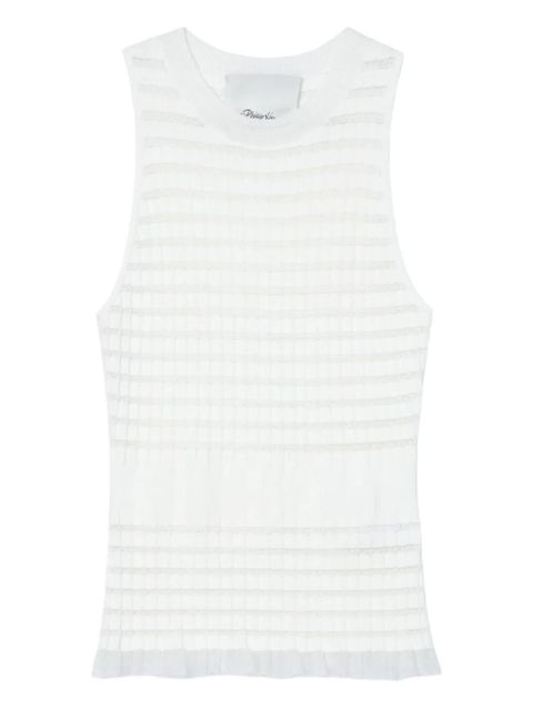 3.1 Phillip Lim ribbed-knit ruffled top - Neutrals - zdjęcie produktu nr 1