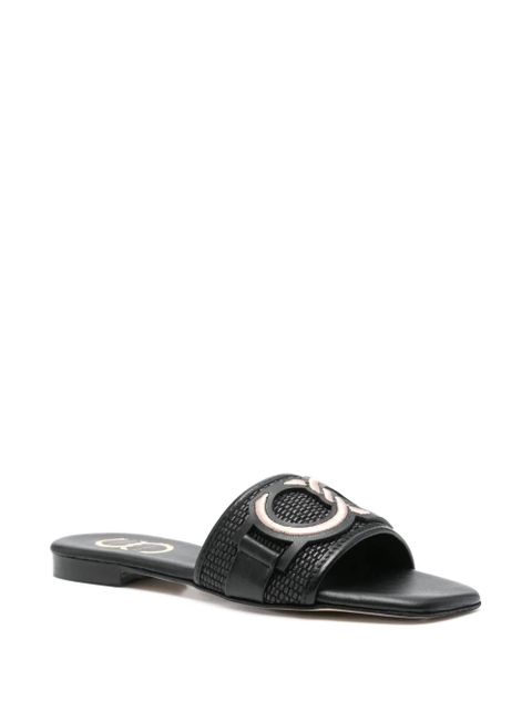 Casadei logo-patch sandals - Black - zdjęcie produktu nr 2