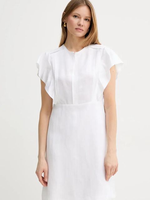 BOSS sukienka kolor beżowy mini prosta 50537402 - zdjęcie produktu nr 1