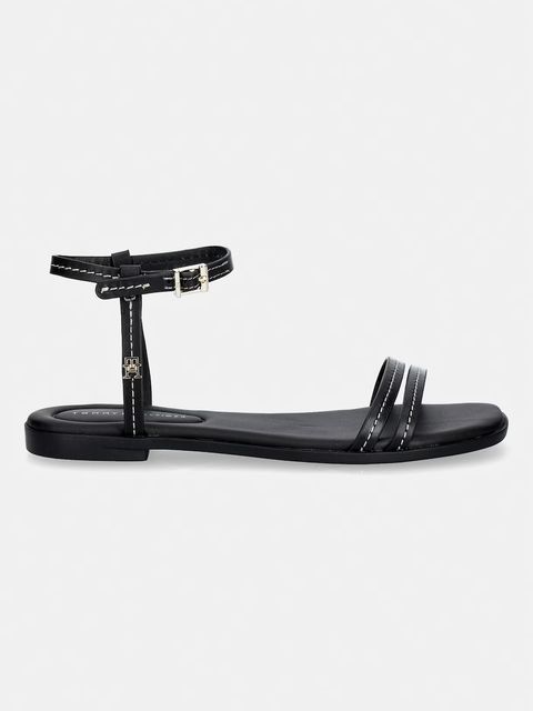 Tommy Hilfiger sandały damskie skórzane FLAT SANDAL STITCHING - zdjęcie produktu nr 1