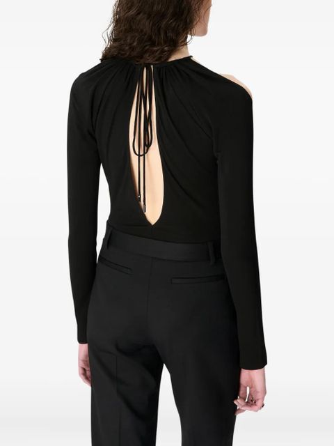 Marine Serre draped keyhole bodysuit - Black