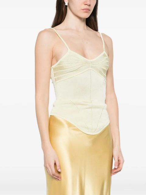 Paris Georgia Amelia stitched tank top - Yellow