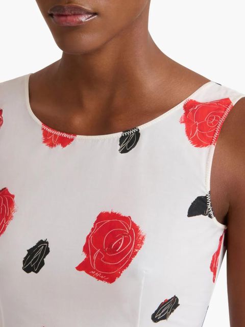 Marni rose-print midi dress - White - zdjęcie produktu nr 2