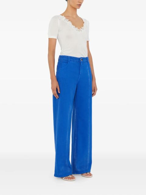 Christopher Esber lace-trim T-shirt - White