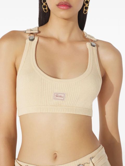 Jean Paul Gaultier ribbed buckled top - Neutrals