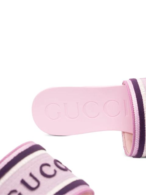 Gucci logo strap slippers - Pink